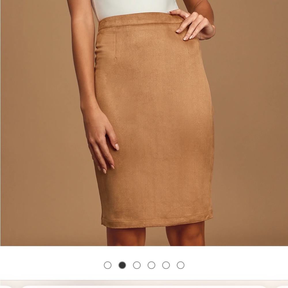 Lulus, Superpower Tan Suede Pencil Skirt
